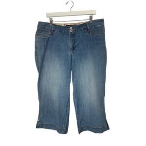 Vintage Y2K Capris Avenue Jeans Size 16 Light Wash Wide Leg Crop Stretch